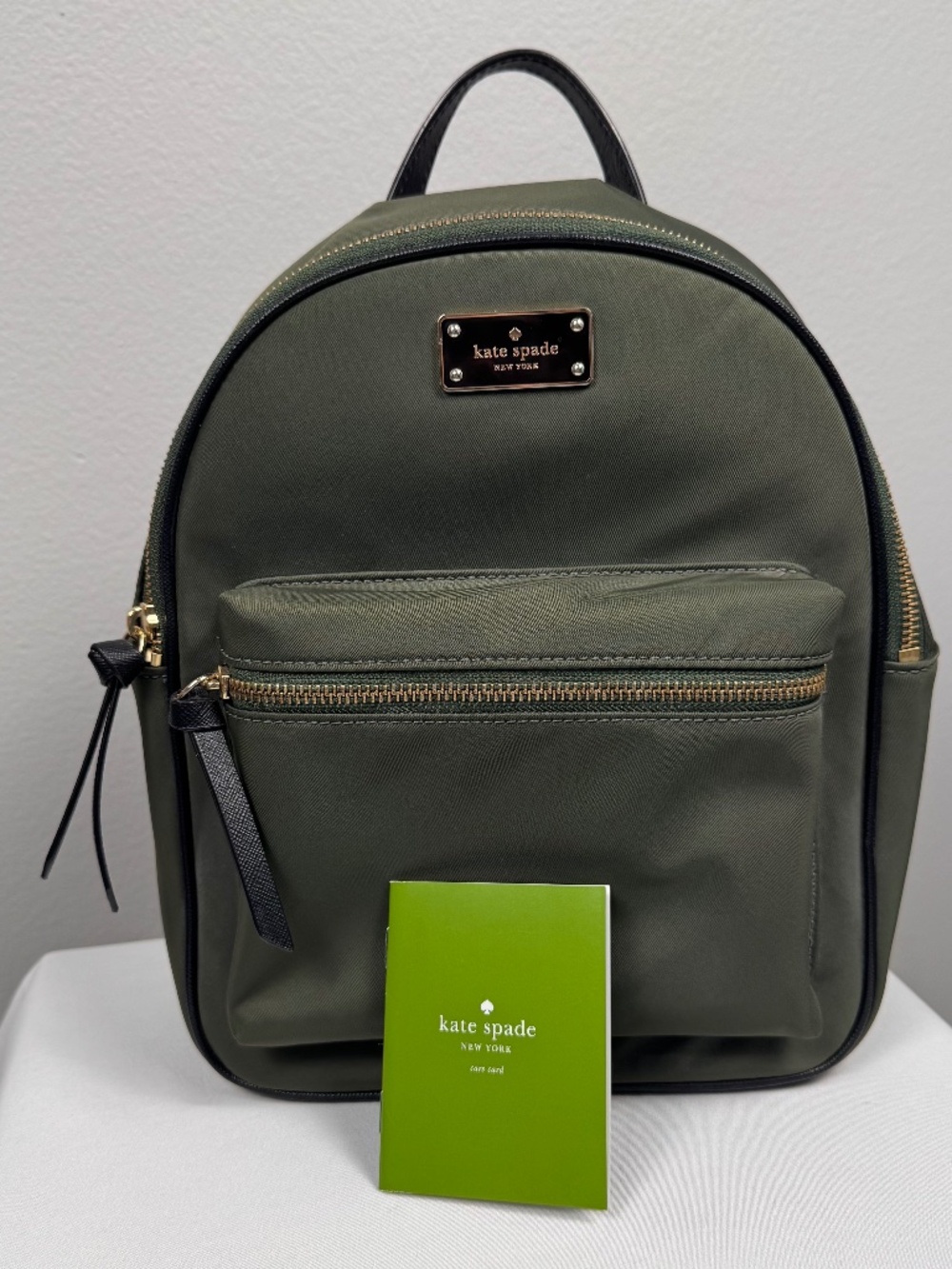 Kate Spade Olive Green Wilson Road Small Bradley Nylon Backpack